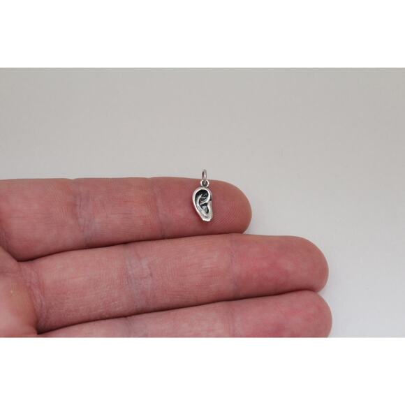Sterling Silver Ear Charm, Sterling Silver Ear Pendant - Picture 2 of 4